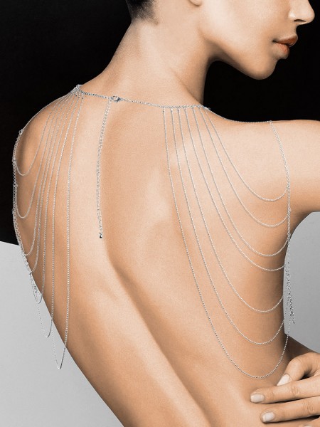 Bijoux Indiscrets The Magnifique: Körperkette für Schultern und Rücken, silber