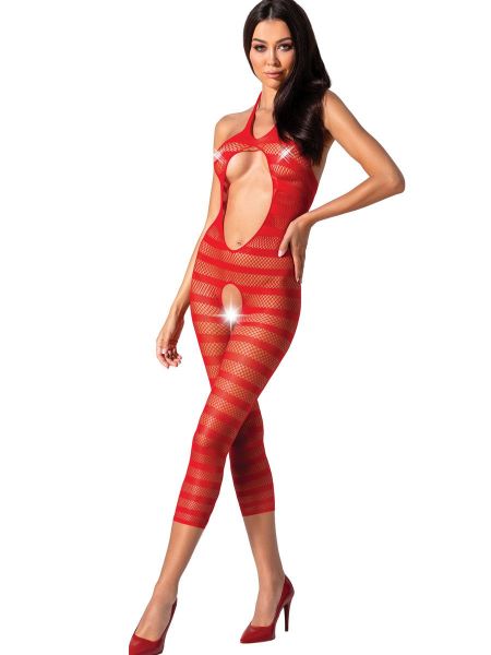 Passion BS081: Ouvert-Catsuit, rot