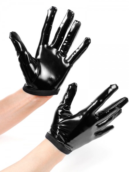 Patrice Catanzaro Molly: Lack-Handschuhe, schwarz