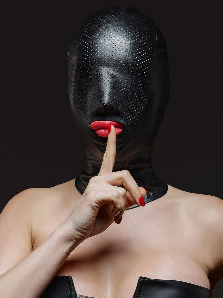 Demoniq TDMaskblack001: Wetlook-Kopfmaske, schwarz